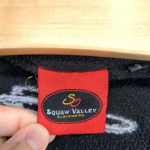 Squaw Valley Men's Zip Up Fleece Jacket Black Small Drawcord Hem Zipped Pockets - Picture 10 of 15